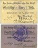 GERMANY - EMERGENCY NOTES (1914-1923) A - J Bischofswerder (Biskupiec, Pologne). Stadt. Billets. 1 mk ; 1/2 mk 8.8.1914 -
