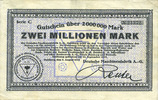 GERMANY - EMERGENCY NOTES (1914-1923) A - J Duisburg. Deutsche Maschinenfabrik A.-G.. Billet. 2 millions mk -