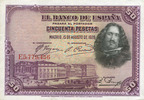 OTHER FOREIGN NOTES 50 pesetas Espagne. Banque d'Espagne. -