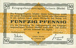GERMANY - WAR PRISON CAMPS (1914-1918) 50 pf Allemagne. Golzern. Kriegsgefangenenlager. Billet. -