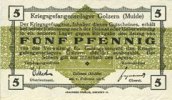GERMANY - WAR PRISON CAMPS (1914-1918) 5 pf Allemagne. Golzern. Kriegsgefangenenlager. Billet. -