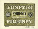 GERMANY - EMERGENCY NOTES (1914-1923) A - J mark Düsseldorf. Phoenix. Billet. 50 millions de du 15.9.1923, série (Reihe) 4 -