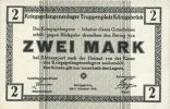 GERMANY - WAR PRISON CAMPS (1914-1918) 2 mark Allemagne. Königsbrück. Kriegsgefangenenlager - Truppenplatz Königsbrück. Billet. -