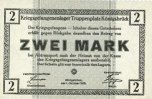 GERMANY - WAR PRISON CAMPS (1914-1918) 2 mark Allemagne. Königsbrück. Kriegsgefangenenlager - Truppenplatz Königsbrück. Billet. -