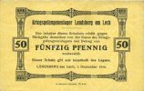GERMANY - WAR PRISON CAMPS (1914-1918) 50 pf Allemagne. Landsberg. Kriegsgefangenenlager. Billet. -