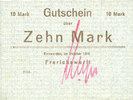 GERMANY - EMERGENCY NOTES (1914-1923) A - J 10 mark Einswarden. Frerichswerft. Billet. octobre 1918, signature en rouge -