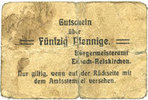 GERMANY - EMERGENCY NOTES (1914-1923) A - J 50 pfennig Erbach-Reiskirchen. Gemeinde. Billet. au dos, numérotation manuscrite en noir... -