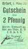 GERMANY - EMERGENCY NOTES (1914-1923) A - J 2 pf Erfurt. Waren-Einkaufs Abt. des Thüringischen Beamtenvereins. Billet. -