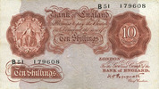 OTHER FOREIGN NOTES 10 shillings Grande Bretagne. -