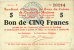 FRENCH EMERGENCY NOTES 5 francs Charleville et Mézières (08). Syndicat d'Emission de Bons de Caisse. 11.3.1916, série F -