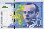 NOTES OF THE BANQUE DE FRANCE 50 francs Banque de France. Billet. (Saint-Exupéry), 1999, modifié -