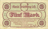 GERMANY - EMERGENCY NOTES (1914-1923) A - J 5 mark Friedberg. Kreis. Billet. N° 58 ! -