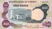 OTHER FOREIGN NOTES 10 naira Nigéria. Banque Centrale. -