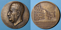 ALSACE bronze Strasbourg. Hommage au professeur E. Vaucher. Médaille . 68 mm. gravée par M. Delannoy -