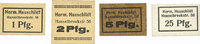 GERMANY - EMERGENCY NOTES (1914-1923) A - J 1 pf Hamburg. Hauschildt Herm. Billets. 2 pf, 5 pf, 25 pf -