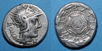 ROMAN REPUBLIC Denier République romaine. M. Caecilius Q. f. Q. n. Metellus (vers 127 AC). . Sans étoile ! ! ! -