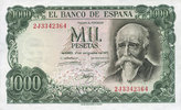 OTHER FOREIGN NOTES 1 000 pesetas Espagne. (1974) -
