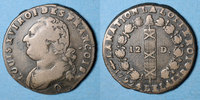 FRENCH MODERN COINS 12 deniers Constitution (1791-1792). Perpignan, 1er semestre, type FRANCOIS, MdC -