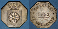 ALSACE Jeton Alsace. Molsheim. 1ère Foire. laiton octogonal. 28,6 X 28,8 mm -