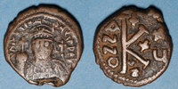 BYZANTINE EMPIRE follis Empire byzantin. Justinien I (527-565). 1/2 . Cyzique, 551-552 -