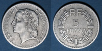 FRENCH MODERN COINS 5 francs 4e république (1947-1959). Lavrillier aluminium -