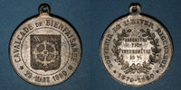 ALSACE Alsace. Mulhouse. Cavalcade de bienfaisance. Hiver rigoureux. Médaille zinc. 32,12 mm -