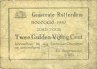OTHER FOREIGN NOTES 2 1/2 gulden Pays Bas. Gemeente Rotterdam. (13.5)1940 -