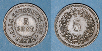 EUROPE 5 cent Suisse. Ville de Bâle.Suisse. Allgemeine Consumverein. -