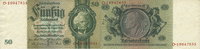 GERMANY 50 reichsmark Allemagne. Billet. 30.3.1933, série F/O -