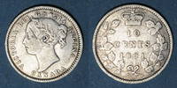 WORLD COINS (excl. EUROPE) 10 cents Canada. Victoria (1837-1901). -