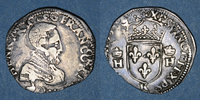 FRENCH ROYAL COINS teston Henri II (1547-1559). 1/2 2e type, Bordeaux -