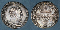 FRENCH ROYAL COINS teston Henri II (1547-1559). 1/2 2e type, Toulouse -