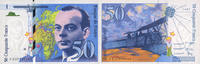 NOTES OF THE BANQUE DE FRANCE 50 francs Banque de France. Billet. (Saint-Exupéry), Décalé vers la gauche -