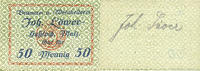 GERMANY - EMERGENCY NOTES (1914-1923) A - J 50 pf Hassloch. Löwer Joh.. Brauerei und Weinkellerei. Billet. signature manuscrite au revers -