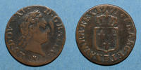 FRENCH ROYAL COINS Liard Louis XV (1715-1774). à la vieille tête Strasbourg -