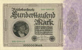 GERMANY 100 000 mark Allemagne. Billet. Série U -