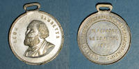 REVOLUTIONARY DOCUMENTS and WAR OF 1870 Guerre de 1870-1871. Léon Gambetta. Médaille cuivre jaune argenté -