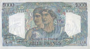 NOTES OF THE BANQUE DE FRANCE 1000 francs Banque de France. Billet. Minerve et Hercule, -