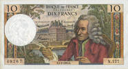 NOTES OF THE BANQUE DE FRANCE 10 francs Banque de France. Billet. Voltaire, -