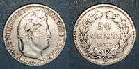 FRENCH MODERN COINS 50 centimes Louis-Philippe (1830-1848). -