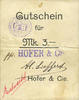 FRENCH EMERGENCY NOTES 3 mark Ribeauvillé (Rappoltsweiler) (68). Hofer & Cie. Billet, carton. G de Gutschein enroulé. -