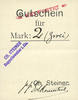 FRENCH EMERGENCY NOTES 1 mark Ribeauvillé (Rappoltsweiler) (68). Ch. Steiner. Billet, carton. G de Gutschein enroulé. -