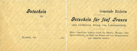 FRENCH EMERGENCY NOTES 5 francs Rixheim. Commune. Billet. 192(.). Avec talon -