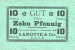 FRENCH EMERGENCY NOTES 10 pfennig Rombach-le-Franc (Deutschrumbach) (68). Lamotte & Cie. Billet. -