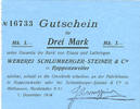 FRENCH EMERGENCY NOTES 3 mark Roppentzwiller (Roppenzweiler). Weberei Schlumberger-Steiner & Cie. Billet. -