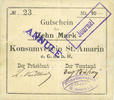 FRENCH EMERGENCY NOTES 10 mark Saint-Amarin. Konsumverein. Billet. . Sign.. : L. Vuillard et Eug Kühner. Avec Fi -