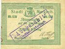 FRENCH EMERGENCY NOTES 50 pfennig Sainte-Marie-aux-Mines. Ville. Billet. . M. Dreyfuss et A. Hoff. Cachet 36 mm -