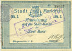 FRENCH EMERGENCY NOTES 2 mark Sainte-Marie-aux-Mines. Ville. Billet. . Bleu clair. M. Dreyfuss et A. Hoff. Cachet -