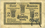 FRENCH EMERGENCY NOTES 50 pfennig Schirmeck. Ville. Billet. 7.1918. Grand cachet communal -