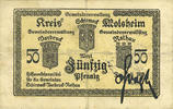 FRENCH EMERGENCY NOTES 50 pfennig Schirmeck. Ville. Billet. 7.1918. Grand cachet communal -